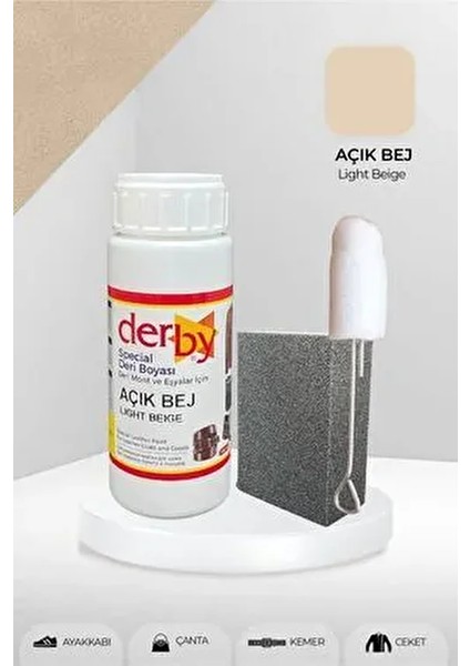 Deri Boyası Açık Bej Renk Direksiyon Koltuk İçin 100ML Uzun Süreli Koruma