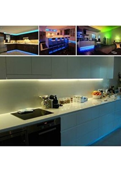 Dükkan RGB Şerit LED Iç Mekan 2 Metre Kumandalı Renkli Işıldak | Enerji Tasarruflu Animasyonlu