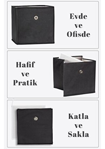 6'lı Kapaksız Saklama Kutusu Sepet Organizer Dolap Içi Çamaşır Oyuncak Düzenleyici 30X30X30 cm modelleri