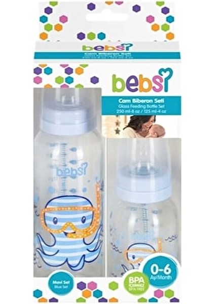 Wee Baby Mavi'2 Li Cam Biberon Set modelleri
