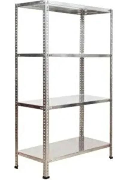 Galvanizraf 4 Katlı Galvaniz Ticaretjet Çelik Raf Arşiv Rafı Depo Rafı Kiler Rafı 31X60X150