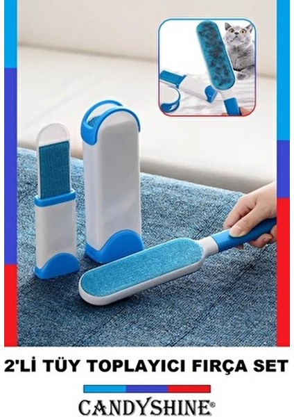 Kendini Temizleyen Kedi Köpek Tüy Kıl Toz Toplayıcı Temizleyici Kendinden Temizlemeli Fırça Seti