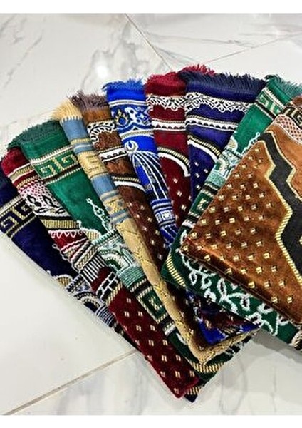 Desenli Saçaklı Hediyelik Bohçalık 10 Adet Spinger Seccade Seti