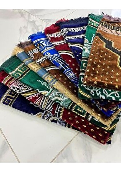 Desenli Saçaklı Hediyelik Bohçalık 10 Adet Spinger Seccade Seti modelleri