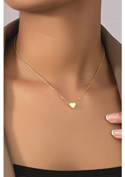 Kadın Gold Minimal Kalp Kolye