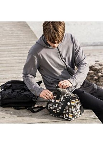 Yemek Çantası Yükseklik: 27 cm Kulplu Erzak Gri Renk Beslenme Çantası Polipropilen Çanta fırsatları