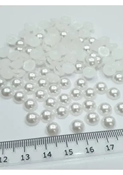 Yarım İnci 8 mm Kırık Beyaz Renkli 100 gr 700 Adet Dekoratif Malzeme