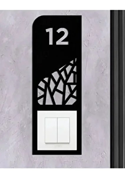 Dekoratif Priz Çerçeveli Daire Kapı Numarası Zil Priz Çerçevesi Duvar Süsü Duvar Dekoru