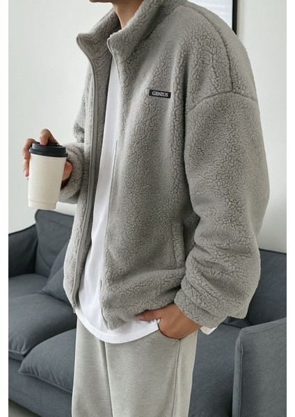 Oversize Peluş Tam Fermuarlı Sweatshirt Peluş Içi Polarlı Sherpa Kumaş Sweatshirt fiyatları