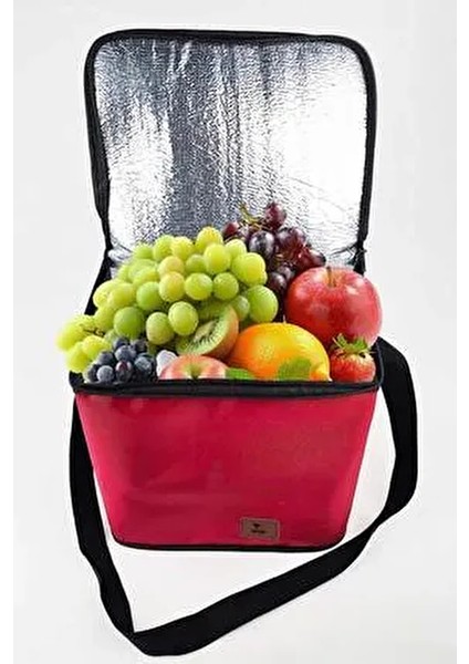 30 Lt Kırmızı Termal Termos Soğutucu Çanta - 1 Buz Aküsü Hediye ile Taşınabilir