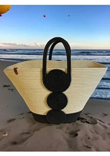 Vanillia Jüt Plaj Çantası Kadınlar İçin Ergonomik Tasarım Düz Desen Şık Görünüm