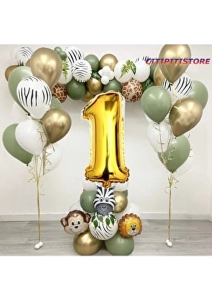 Çıtıpıtıstore Safari Folyo Kafalı 1 Yaş Balon Set fiyatları