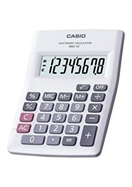 8 Hane Beyaz Masa Üstü Hesap Makinesi MW-5V-WE