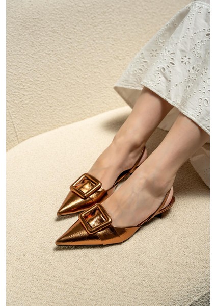 Nicole Bakır Tokalı Kadın Topuklu Ayakkabı