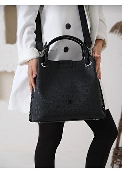 Kadın Siyah 5 Bölmeli Omuz Çantası Çapraz Postacı Çantası modelleri