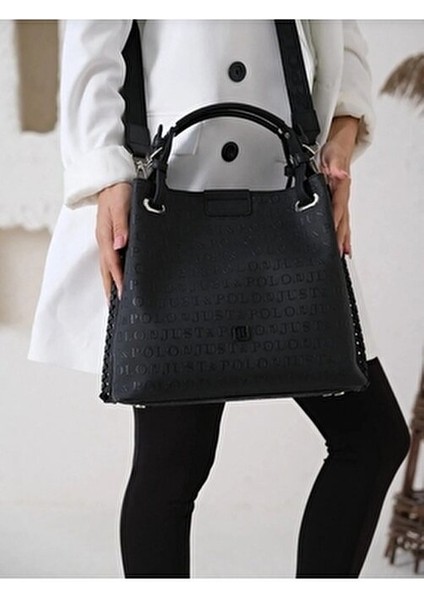 Kadın Siyah 5 Bölmeli Omuz Çantası Çapraz Postacı Çantası indirimleri