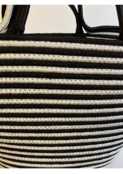 Zebra Desenli Jüt Plaj Çantası Vegan Materyal ile Şık Tasarım 0-15 lt Kapasite modelleri