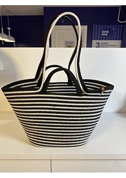 Zebra Desenli Jüt Plaj Çantası Vegan Materyal ile Şık Tasarım 0-15 lt Kapasite indirimleri