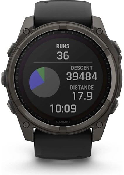 Fenix 8 – 51 mm Solar Sapphire Karbon Gri Dlc Titanyum ve Siyah/çakıl Grisi Silikon Kayış