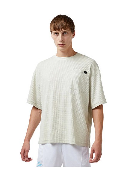 Ua Rival Waffle Crew Erkek Günlük Tişört 1383106-110 Beyaz