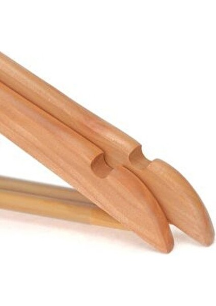 5 Li Paket Ahşap Askı Naturel Kıyafet Elbise Gömlek ve Pantolon Askısı 5 Adet