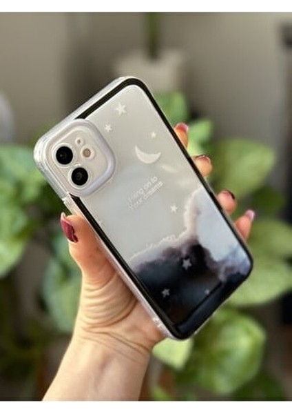 Iphone 11 Uyumlu Siyah Cyrstal Night Baskılı Şeffaf Kılıf fiyatları