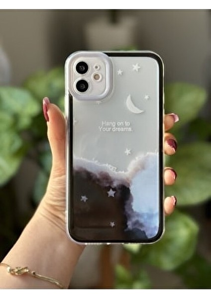 Iphone 11 Uyumlu Siyah Cyrstal Night Baskılı Şeffaf Kılıf modelleri