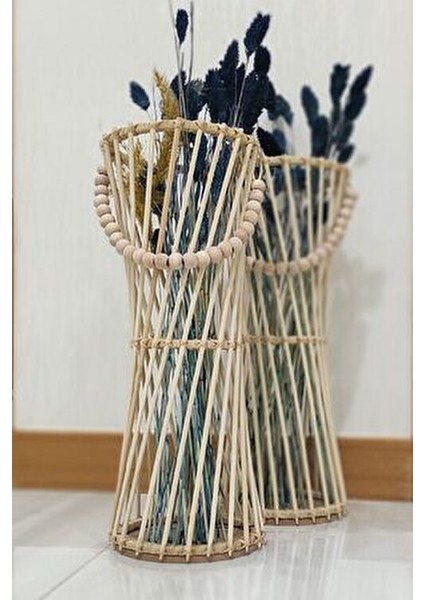 2’li Bambu Çubuk Vazo Seti / Doğal Ahşap Vazo / Dekoratif Bambu Çiçeklik fiyatları