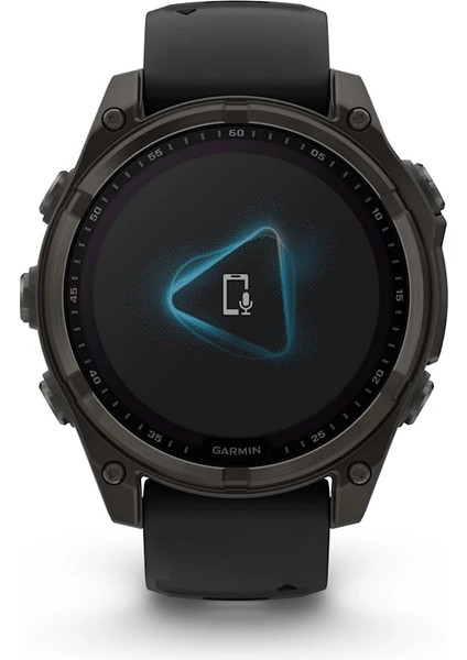 Garmin Fenix 8 - 47 mm Solar Sapphire Karbon Gri Dlc Titanyum Siyah/gri Silikon Kayışlı