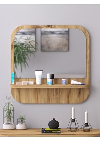 45 cm Kare Ayna Duvar Konsol Cam Malzeme ile Şık Tasarım ve Kullanışlı Raf fiyatları