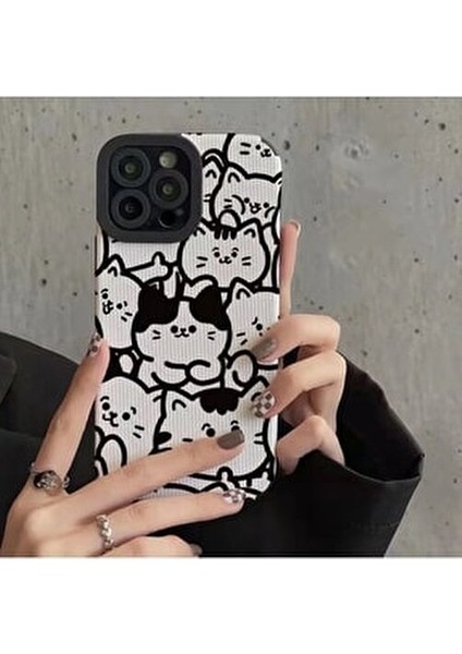Iphone 14 Promax Kaplama Kediler Tasarımlı Kılıf