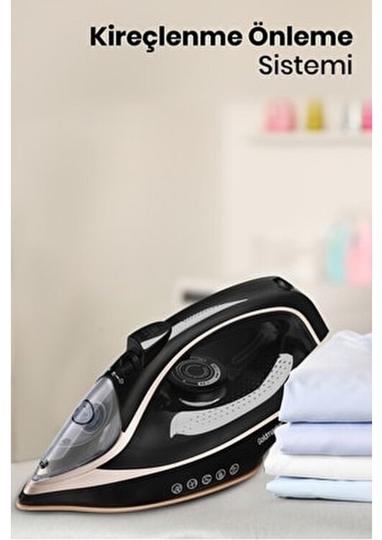 Ultrajett 3200W Seramik Tab. Kireç ve Damlama Önleme Sis. 3m Kablo ve 210 gr Etkili Şok Buharlı Ütü