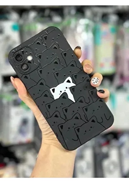 Iphone 11 Uyumlu Baskılı (12 Görünümlü Köşeli) Içi Kadife Lansman Kılıf