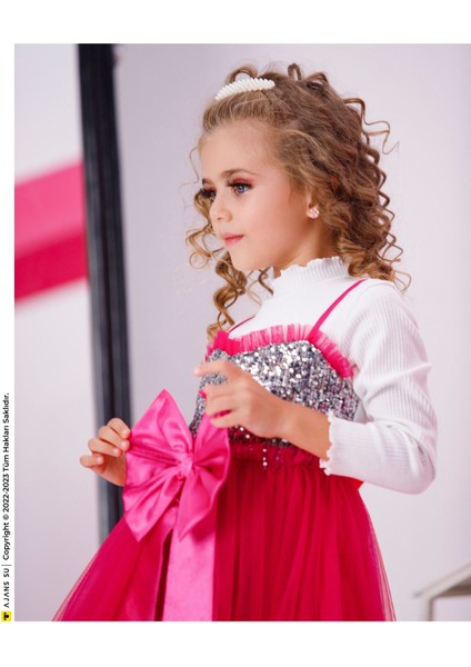 Kız Çocuk Tek Parça Elbise, Tüllü ve Payetli Balo Mezuniyet Barbie Konsepti fırsatları