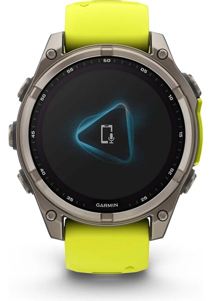 Garmin Fenix 8 - 47 mm Solar Sapphire Titanyum Amp Sarı/grafit Silikon Kayışlı