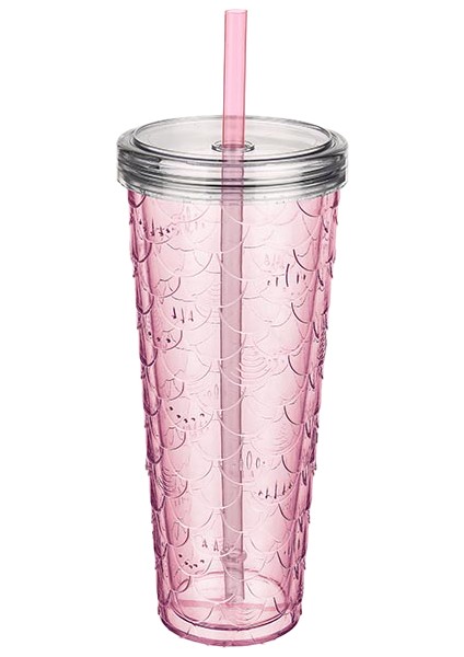 Commodious Işıltılı Şeffaf Pipetli Bardak 750 Ml.