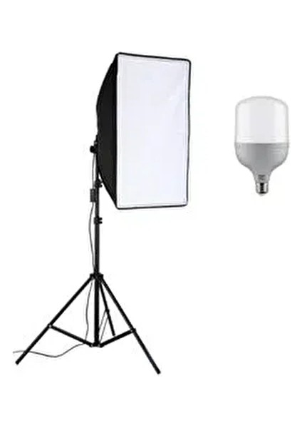 Ürün Çekimi Moda Reklam Cast Için Güçlü LED Ampullü Sürekli Işık Softbox Set 50X70 cm
