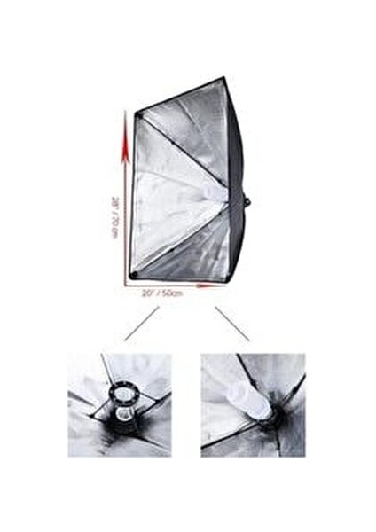 Ürün Çekimi Moda Reklam Cast Için Güçlü LED Ampullü Sürekli Işık Softbox Set 50X70 cm fırsatları