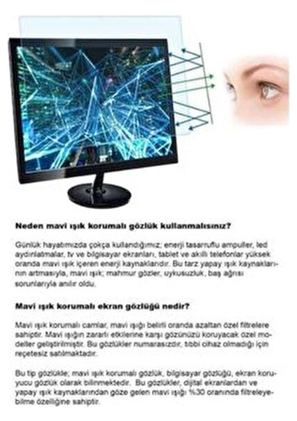 VO5495 I W44 52 Mavi Işık Korumalı Unisex Koruyucu Ekran Gözlüğü fiyatları