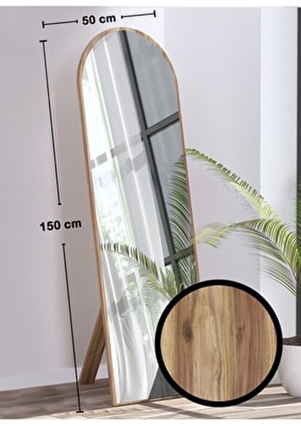 Ceviz Ayaklı Antre Koridor Duvar Salon Banyo Wc Ofis Çocuk Yatak Odası Boy Ayna 50X150 cm modelleri