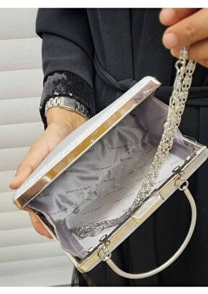 Abiye Çanta Kadın Taşlı Abiye Clutch Portföy Çanta GP1111ABİYE