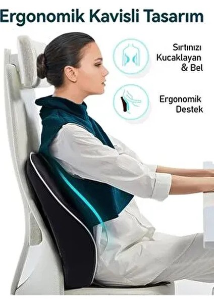 Visko Ortopedik Yeni Nesil Sandalye Sırt Minderi Sırt Dayama Koltuk Minderi Sırt Destek Yastık