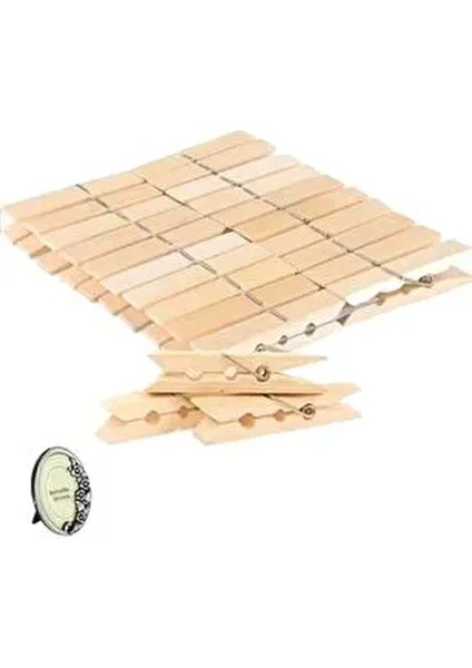 Bambu Mandal 40 Adet Ahşap Tahta Mandal Çamaşır Mandalı Dayanıklı Kullanım İçin