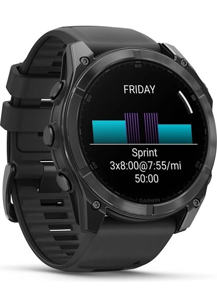 Fenix 8 – 51MM Amoled Slate Gri, Siyah Silikon Kayışlı modelleri