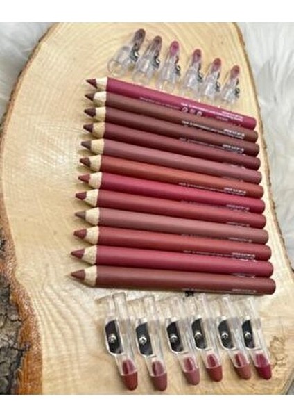 Dudak Kalemi Kalın Set 12'li Kalemtraşlı Jumbo