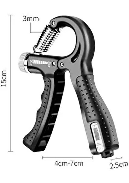 Sayaçlı El Yayı Bilek Kası Güçlendirici Ayarlanabilir El Yayı 5-60 kg Bilek Güçlendirici fırsatları