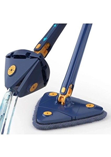 Kendinden Sıkmalı Üçgen Mop Mikrofiber Bezli Cam Duvar Yer Parke Silebilen Mop
