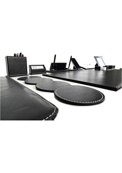 Titan 14 Parça Siyah Deri Sümen Takımı Masa Isimliği Seti Hediyelik Iş Ofis Aksesuarı fırsatları
