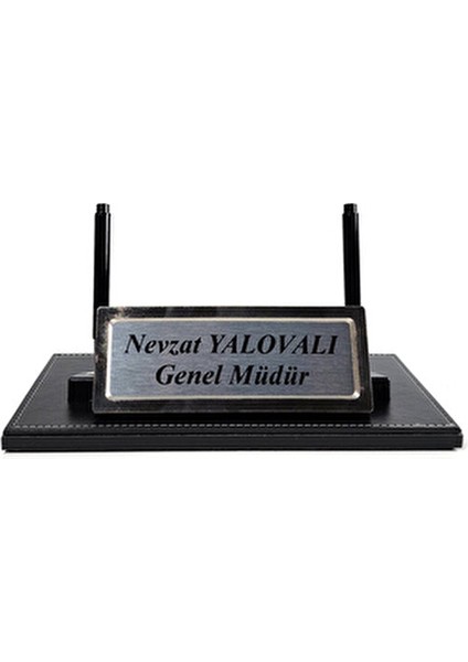 Titan 14 Parça Siyah Deri Sümen Takımı Masa Isimliği Seti Hediyelik Iş Ofis Aksesuarı