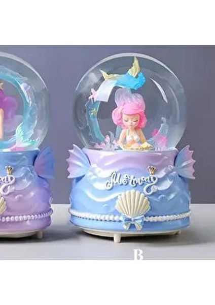 Kuyruklu Deniz Kızı Büyük Boy Müzikli Işıklı Püskürmeli Kar Küresi fiyatları